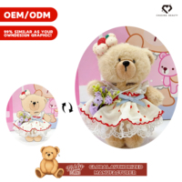 Chasingbeauty Animal Crossing Ours en peluche super doux avec robe bulle et sac suspendu fleur violet (14-17cm Unisexe)