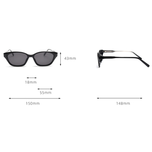 Gafas de Sol Retro con Marco Ovalado para Hombre, Tr90 2026, Gafas de Sol Personalizadas de Diseñador, Gafas de Sol Estilo Ojo de Gato Negras - Product Image 5