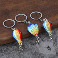 Pendentifs créatifs transfrontaliers, porte-clés montgolfière, cadeaux commémoratifs sports de plein air, porte-clés nuage en métal, vente en gros