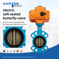 Válvula de Mariposa Eléctrica de Asiento Blando, Hierro Dúctil GGG40, Tipo Wafer, Motorizada de Apertura/Cierre, Sello EPDM NBR, para Agua y HVAC, ANSI 3A/DIN/ISO