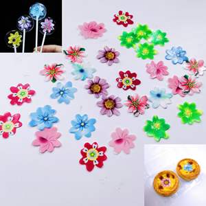 120 Piezas de Papel de <span class=keywords><strong>Oblea</strong></span> de 3 cm, Flores Pequeñas de Crisantemo, Papel de Arroz Glutinoso para Fotos, para Dulces, Piruletas, Postres, Decoraciones de Repostería - Product Image 2
