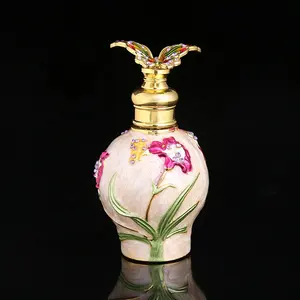 CJ-15ML Mini Unique Refillable Decorative Essential Frosted Oils Arabic Attar Metal Perfume Bottle