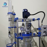 Reactor de vidrio encamisado (Horno de reacción) de 20L con certificación CE a prueba de explosiones y motor para I+D de nuevos materiales y productos químicos finos