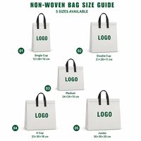 Sac isotherme personnalisé en non-tissé, imperméable, écologique, recyclable, 20-36L, sac à emporter pour la livraison de café