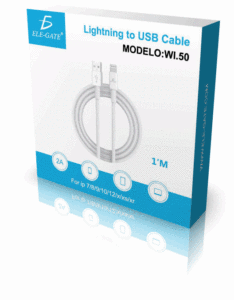 ELE-GATE สาย USB เป็น Lightning ยาว 1 เมตร รองรับการชาร์จเร็วและซิงค์ข้อมูลสำหรับ iPhone และ iPad - Product Image 1