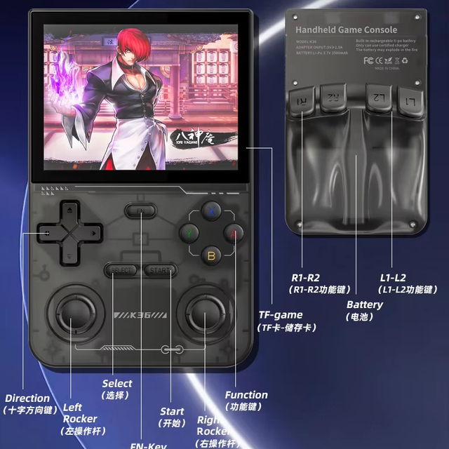 Cross Border New K36 Open-source Handheld Console Linux System Retro Game Console Arcade Retro Handheld Joystick Game Console