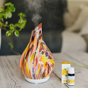 150ML Glas Aroma Diffusor Kalt nebel Luftbe feuchter Bunter Kunst glas ätherisches Öl Diffusor mit 7 Farben Lichter <span class=keywords><strong>Timer</strong></span> - Product Image 2