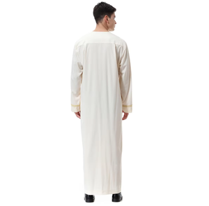 Venta directa de fábrica de alta calidad musulmán Thobe hombres hebilla caftán para hombres embalaje delicado más túnica árabe alargada para hombres - Product Image 6