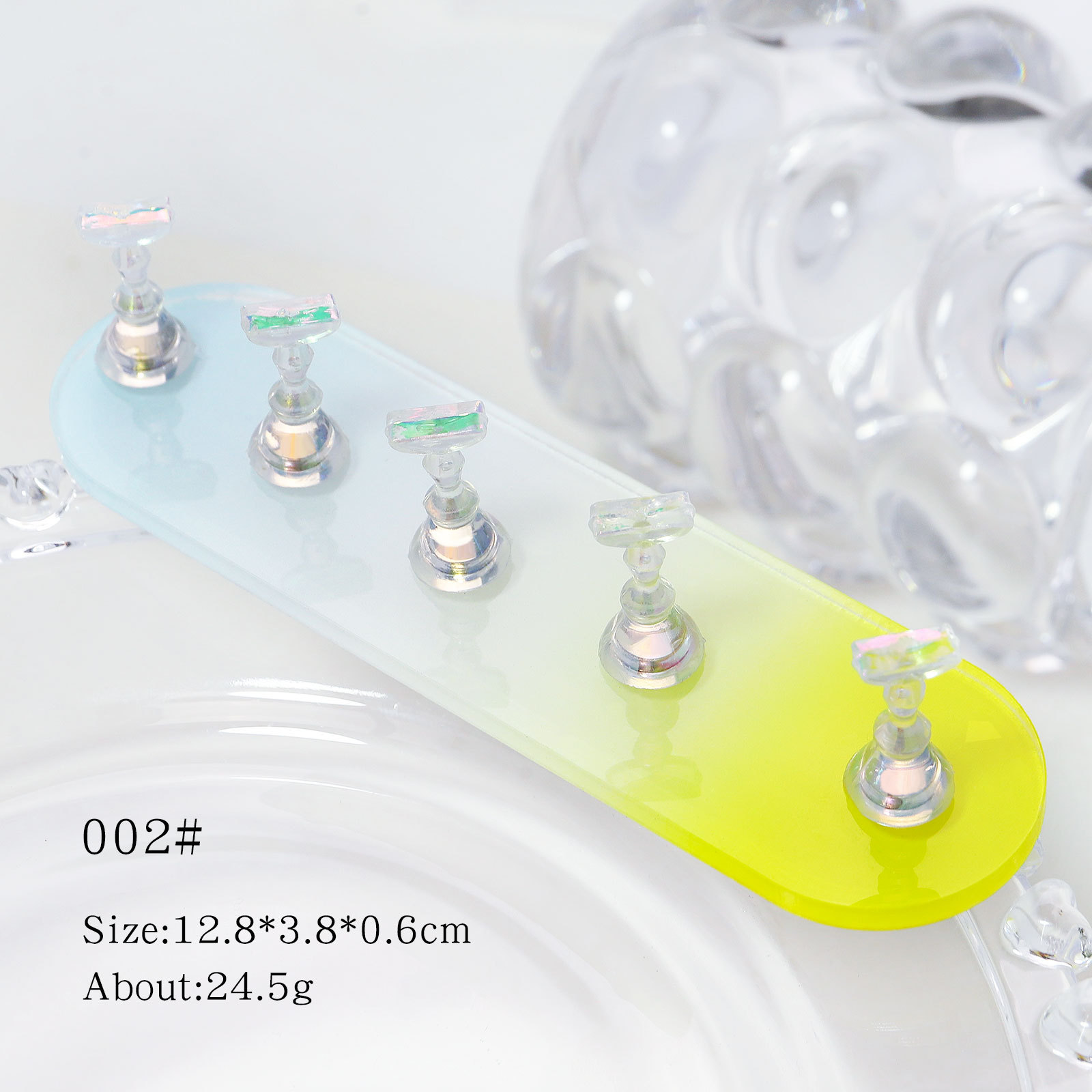 Titular de gradiente azul-amarillo [incluyendo 5 Titulares de punta de uñas]