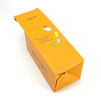 Caja de Embalaje de Papel Kraft Amarillo Personalizada Impresa para Botella de Whisky de Malta Individual de 500 ml