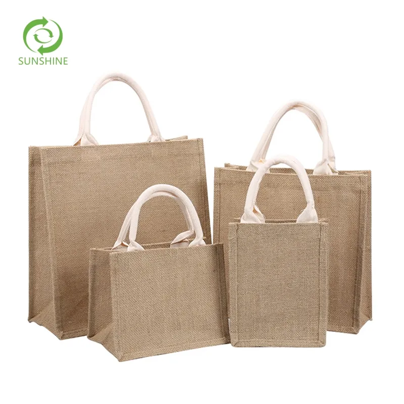 अच्छी गुणवत्ता वाले जूट बैग, अनुकूलन योग्य मुद्रण पैटर्न के साथ थोक खरीदारी बैग