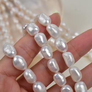 Perles d'eau douce naturelles Edison 9-10 mm, blanches et colorées, irrégulières, en vrac, pour la fabrication de bijoux DIY, accessoires - Product Image 2