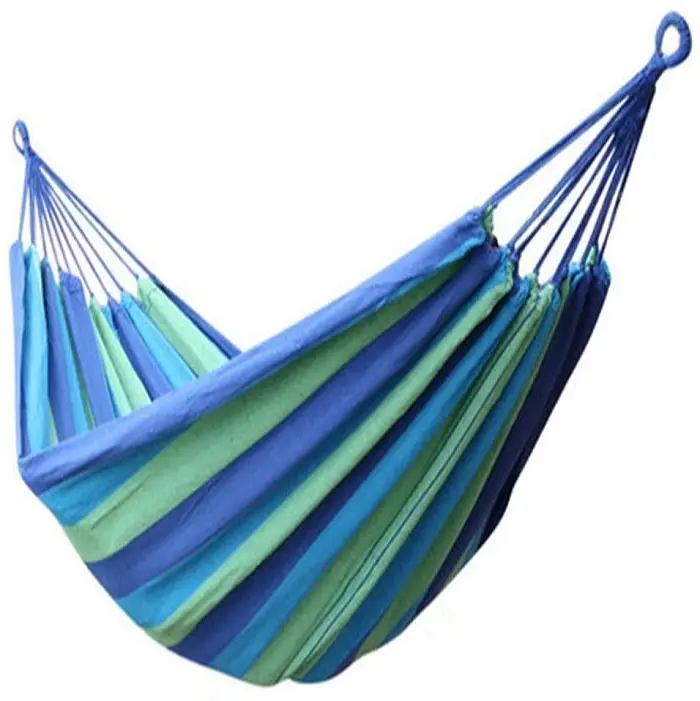 Hot selling multi person hammock. Blue &red stripe hanging hammock//