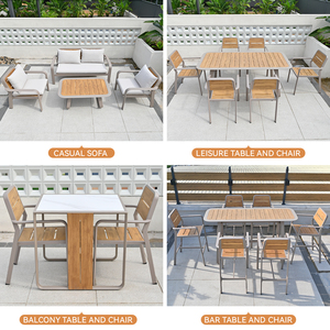 طقم كنب عصري للأثاث الخارجي بإطار من سبائك الألومنيوم ووسائد مقاومة للعوامل الجوية، أثاث استراحة متين للباحات والحدائق - Product Image 4