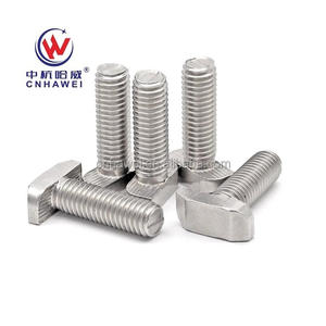 304/316 Roestvrij Staal Zeshoekige Kop T Bouten Din188 Vierkante Hals Zink Cr3 + Gecoat M3-M72 Fijn/Grof Draad Groothandel Effen - Product Image 5