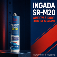Sellador de Silicona de Curado Neutro INGADA SR-M20 para Ventanas y Puertas, Movimiento Moderado, Resistente a los Rayos UV, CE ASTM C920, Cartucho de 300 ml