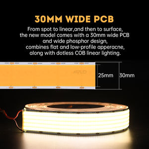 Bande LED COB à 5 rangées, super lumineuse, 24V, 1600LEDs/m, ruban LED flexible, largeur 30MM, lumière linéaire haute densité - Product Image 4