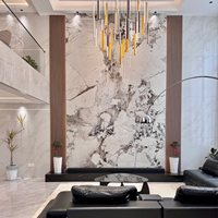 Panneau mural moderne en charbon de bambou, imperméable et ignifuge, série veinée de pierre WPC pliable, pour usage en mur de fond de villa et hôtel