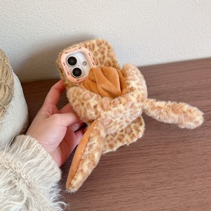 Custodia per telefono in peluche a forma di orecchio di borsa, divertente e simpatica, con pelliccia, per l'inverno, compatibile con iPhone 13 Pro Max, 14, 12, 11, per ragazze - Product Image 5