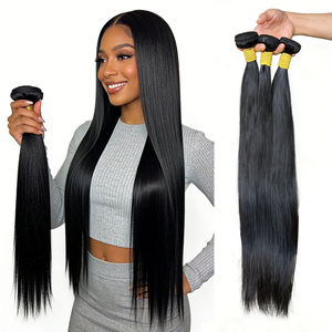Extensiones de Cabello Humano Brasileño Remy 100% Virgen, de 8 a 40 Pulgadas, Lisas, en Paquetes, Color Natural, Duraderas y Sin Enredos - Product Image 1