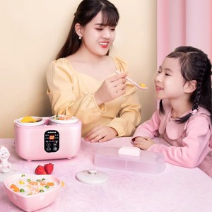 Olla Eléctrica de Cocción Lenta AUX Rosa 1L Multifuncional para Guisos y Papillas con Función de Reserva para Bebés y Uso Doméstico - Product Image 1