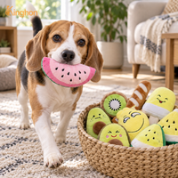 Kinghon Fabricant Grossiste Jouets en Peluche pour Chiens Écologiques Réalistes au Design Classique Fruits Kiwi Avocat Donut