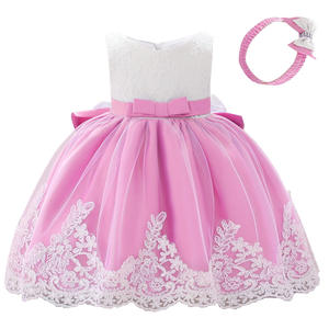 Vestido de Princesa para Bebé Niña, Color Rosa y Blanco, con Lazo de Encaje, para el Primer Cumpleaños, 2026 - Product Image 3