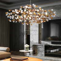 Branche d'arbre moderne en or, lustres de ferme, salle à manger, fleur rectangulaire en verre, suspension Art déco de luxe pour le salon