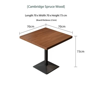Ensemble de salle à manger industriel, table carrée et chaises, plateau en bois massif, cadre noir mat, 2 places, pour café, bistrot, restaurant, maison - Product Image 5