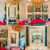Dalle de pierre de malachite naturelle personnalisée pour l'architecture résidentielle de villas de luxe