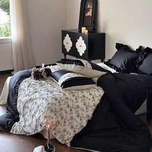 Ophelia Korean Style French Retro Floral <b>Bedding</b> <b>Set</b> 100 Cotton 4 Pcs Breathable Home Use - Product Image 4