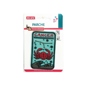 Patch in tessuto con segno zodiacale di Cncello (Cancer) 8x5 cm termoadesivo per abbigliamento - Product Image 2