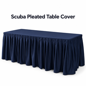 Mantel plisado Scuba para alquiler de eventos con tela de fácil cuidado y colores personalizados para compras al por mayor - Product Image 1