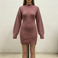 Robe longue en tricot côtelé rouge pour femme, personnalisable OEM & ODM, haute qualité, vente en gros, modèle Harlow Midi