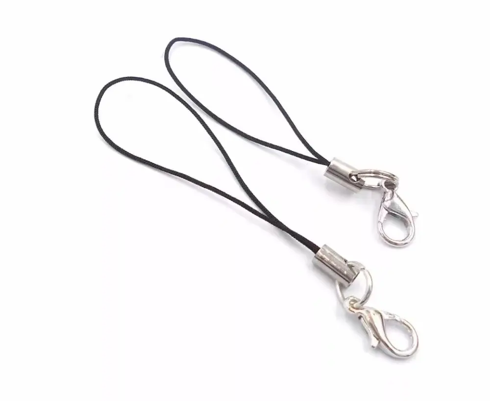 Black Lobster Clasp Lanyard Strap Cord Mobile Straps Charm Nylon Key Ring Chain 100pcs in bag Lanyard