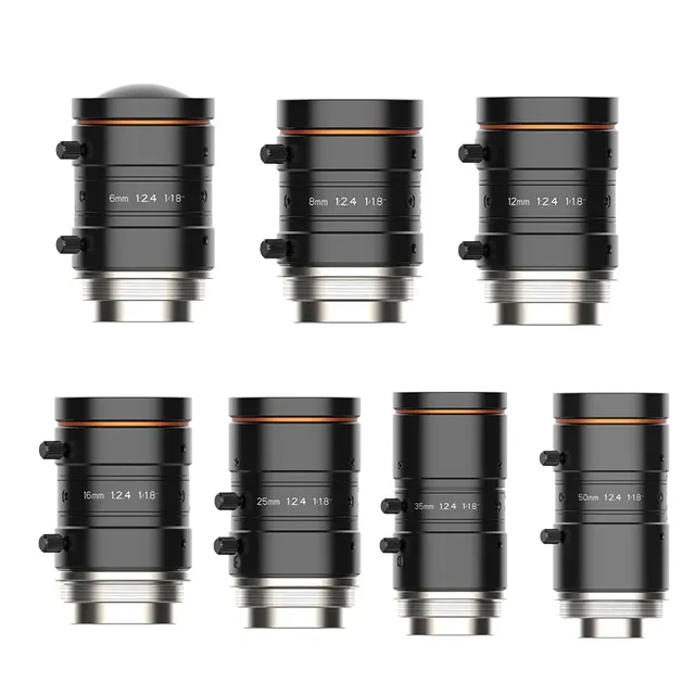 HIKROBOT 6mm/8mm/12mm/16mm/25mm/35mm/50mm F24 1/18" 10MP Fixed Focus C-Mount Lens for Industrial Camera