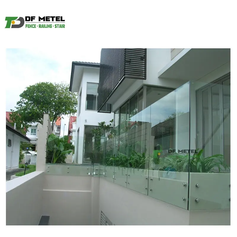 DF indoor modern railing glass standoff 304 stainless steel glass railings mastet parts ornament for staircase