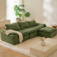Modernes L-förmiges Großes Modulares Wohnzimmer-Sofa Schaumstoff-Komprimiertes Schlafzimmer-Sofa Abnehmbarer Waschbarer Bezug
