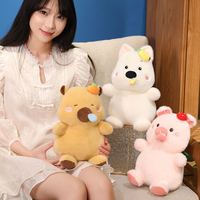 Pull-String Mignon Chiot Cochon et Capybara Poupée Nez Mobile Soulagement Du Stress Animal En Peluche Jouet