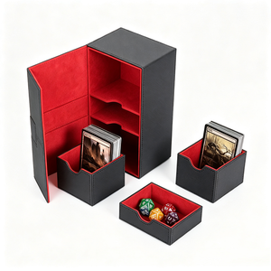 Boîte de rangement double compartiment personnalisée en gros avec porte-dés et rangement pour cartes pour jeux TCG - Product Image 1