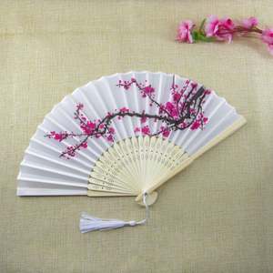 Abanico de Mano de Seda con Diseño de Flor de Ciruelo para Bodas y Fiestas, en Oferta - Product Image 6