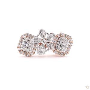 Bague en or sertie de diamants de qualité supérieure pour femmes, élégante, luxueuse, cadeau de fiançailles, de mariage, bijoux fins, style brillant - Product Image 1