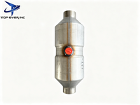 Convertidor Catalítico Universal de Acero Inoxidable de 3 Vías, Sustrato Metálico de Alto Flujo, Puerto para Sensor de O2, Control de Emisiones de Escape del Automóvil