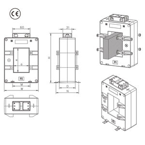 Transformateur de courant (CT) YADA certifié CE, haute précision classe 0.2, 0.2s, courant élevé 300A - 5000A / 1A 5A, pour système éolien - Product Image 4