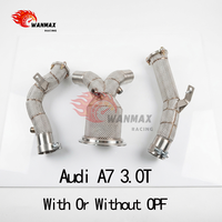 Tubería de Escape de Alto Flujo para Audi A7 3.0T, Acero Inoxidable, Protección Térmica, Tubo Frontal, Convertidor Catalítico Opcional
