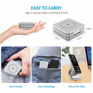 <span class=keywords><strong>Cargador</strong></span> Inalámbrico Magnético Plegable Promocional 3 en 1, Carga Inalámbrica Plegable para Teléfono Móvil, Estación de Carga Rápida - Product Image 5