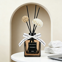 Flacon diffuseur de parfum en verre transparent carré vide de 50 ml avec bouchon pour aromathérapie