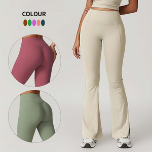 <span class=keywords><strong>Leggings</strong></span> Deportivos de Secado Rápido para Gimnasio, Pantalones de Yoga de Cintura Alta y Pierna Ancha, <span class=keywords><strong>Leggings</strong></span> de Yoga con Efecto Levanta Glúteos para Mujer - Product Image 2