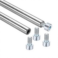 NTL Linear Motion Rod Shaft 8mmx450mm 45#STEEL OEM End Hollow Inner Threaded Studs Screws for 3D Printer CNC