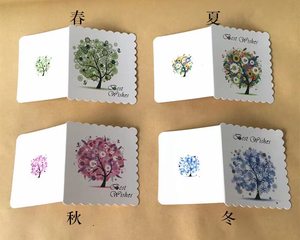 การ์ดอวยพร<span class=keywords><strong>พับ</strong></span>ขนาดเล็ก 100 ชิ้น สำหรับธุรกิจ ร้านดอกไม้ โรงแรม ข้อความขอบคุณลูกค้าในช่วงสี่ฤดู - Product Image 6